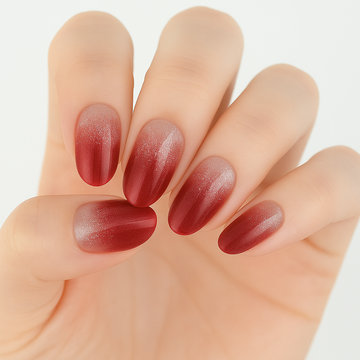 Crimson Sparkle Semi Cured Gel Nail Sticker Kit