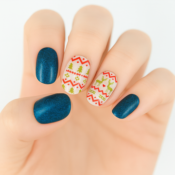 Christmas Sweater Sparkle Gel Nail Sticker Kit