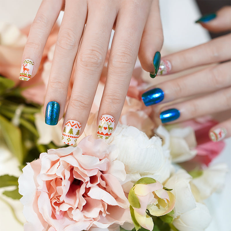 Christmas Sweater Sparkle Gel Nail Sticker Kit