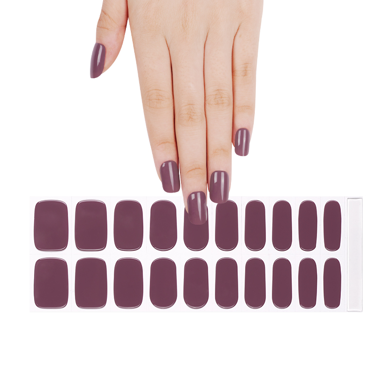 Purple Plum Semi Cured Gel Nail Sticker Kit