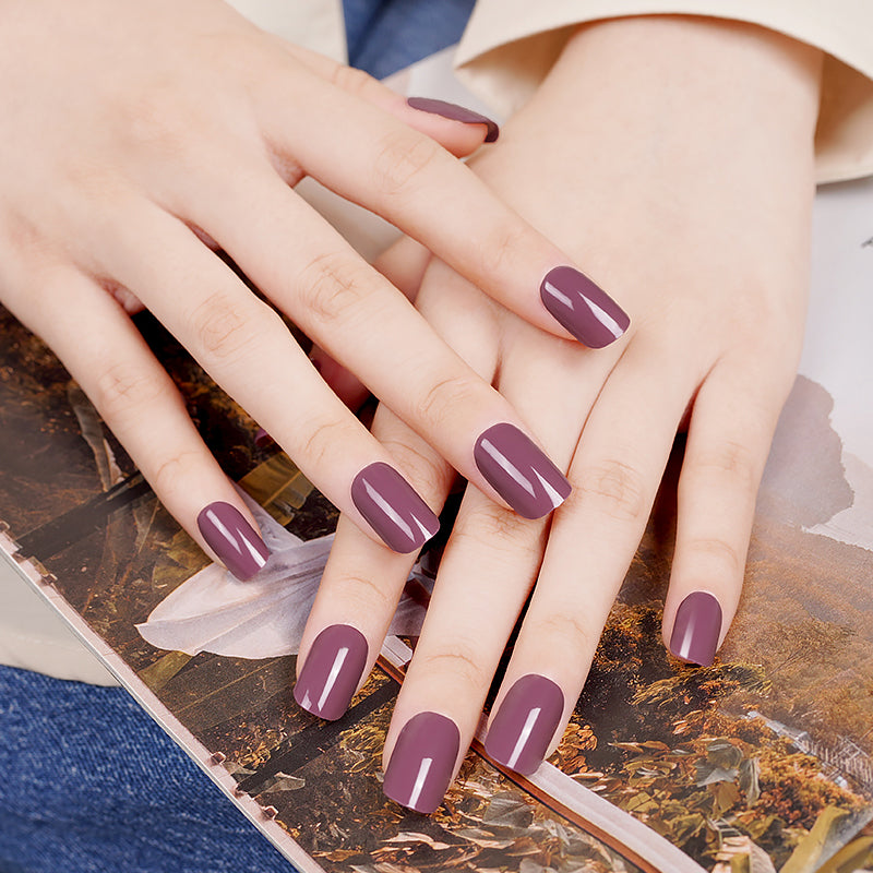 Purple Plum Semi Cured Gel Nail Sticker Kit