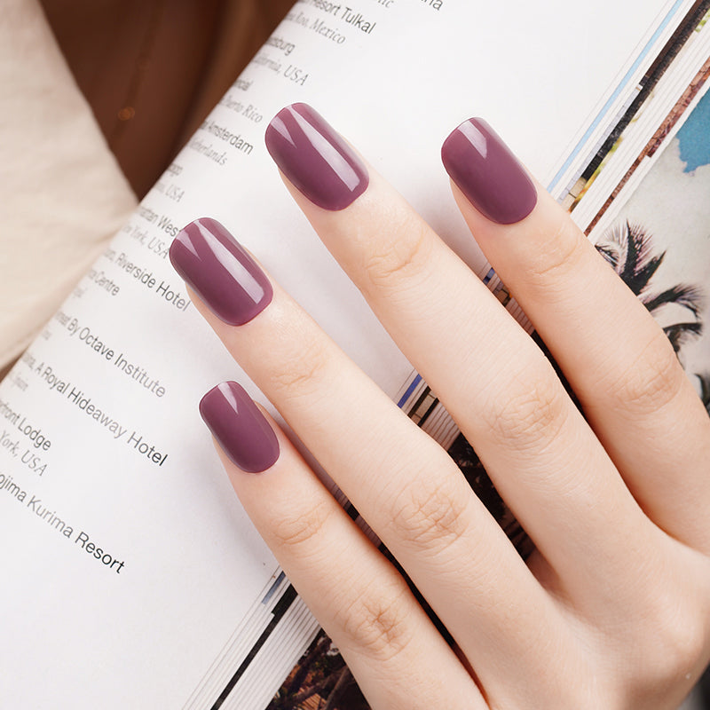 Purple Plum Semi Cured Gel Nail Sticker Kit