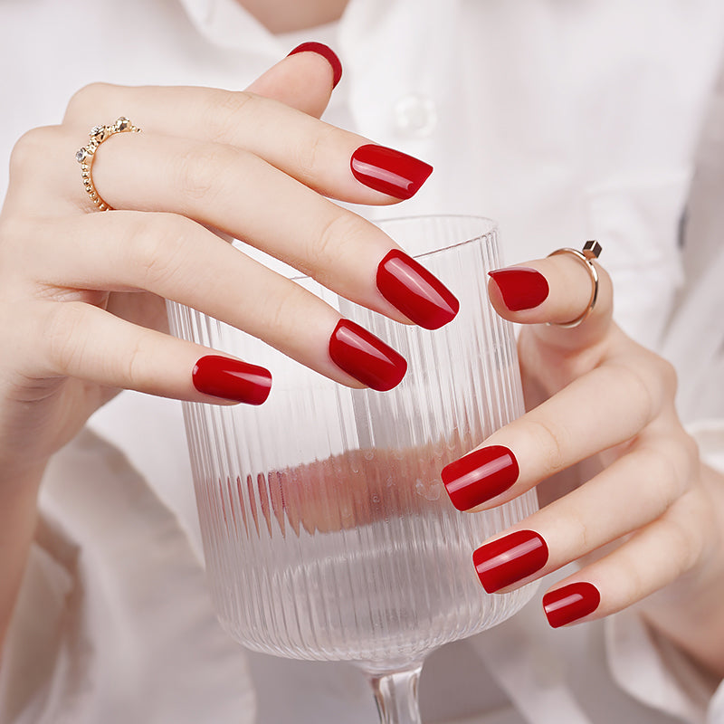 Red Velvet Semi Cured Gel Nail Sticker Kit