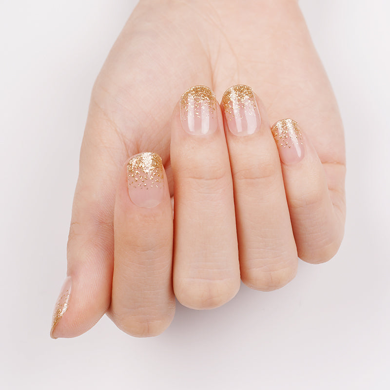 Champagne Sparkle Semi Cured Gel Nail Sticker Kit