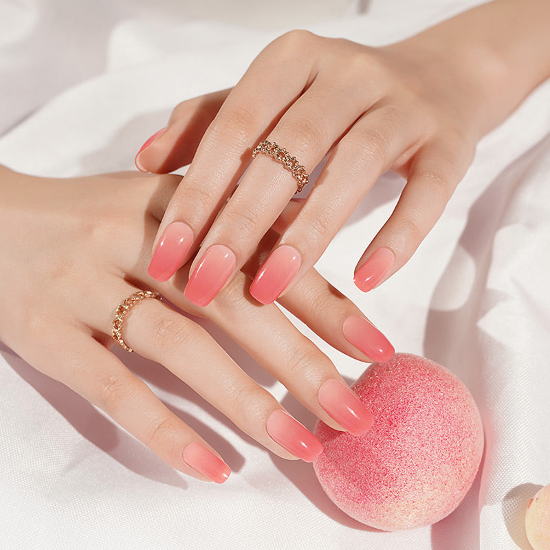 Peach Blossom Semi Cured Gel Nail Sticker Kit