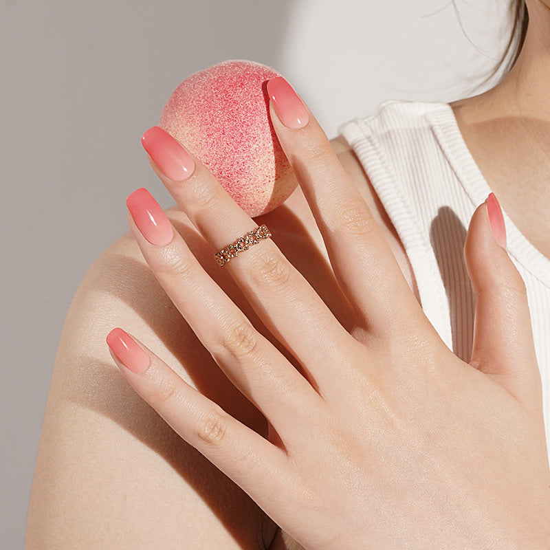 Peach Blossom Semi Cured Gel Nail Sticker Kit