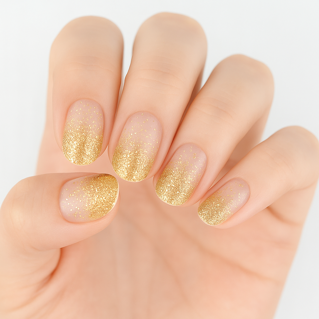 Champagne Sparkle Semi Cured Gel Nail Sticker Kit