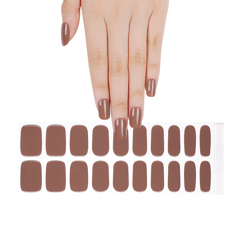 Mocha Semi Cured Gel Nail Sticker Kit