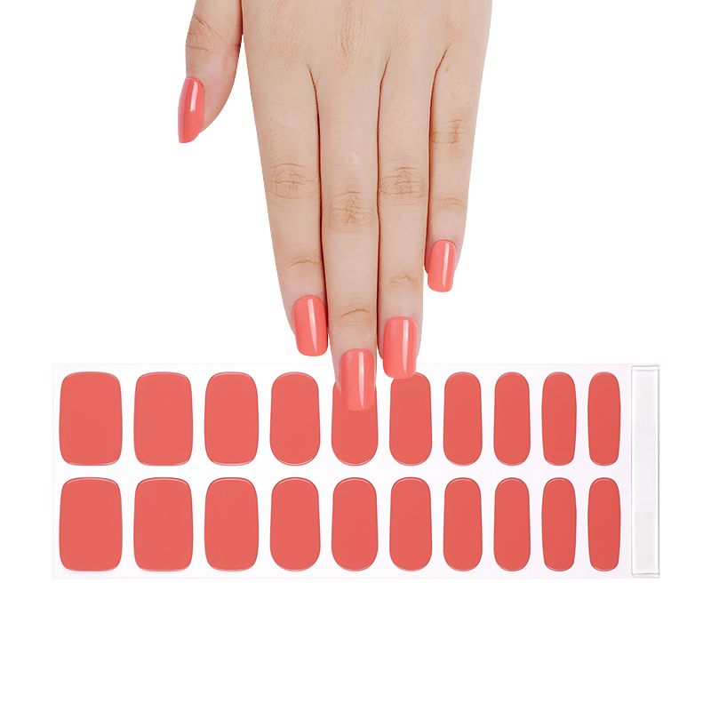 Peach Glow Semi Cured Gel Nail Sticker Kit